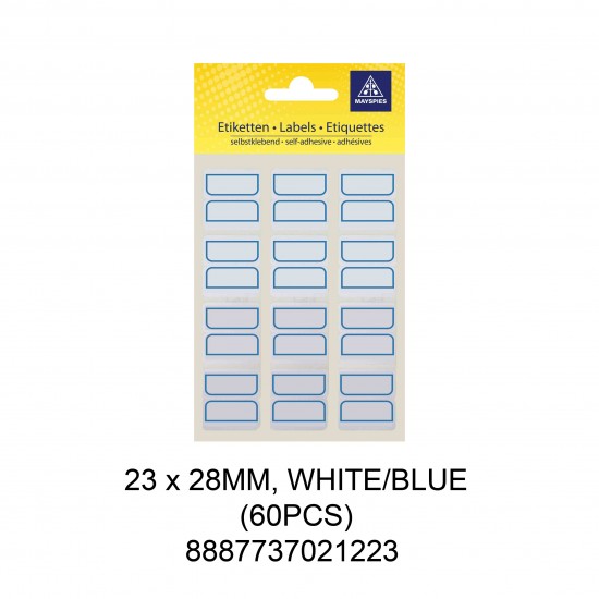 MAYSPIES MS-FLAG WITH PERFORATION COLOUR LABEL / 5 SHEETS/PKT / 60PCS / 23X28MM WHITE/BLUE
